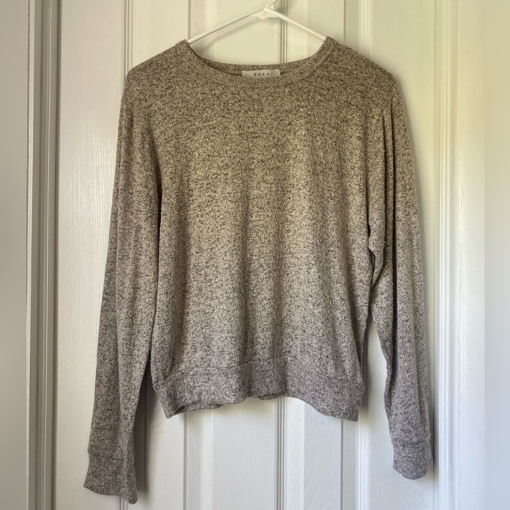 Gaze lightweight tan/brown long sleeve top, small​​​​